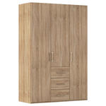 DREHTÜRENSCHRANK  in Sonoma Eiche  - Silberfarben/Sonoma Eiche, Design, Holzwerkstoff/Kunststoff (151/223/60cm) - Novel
