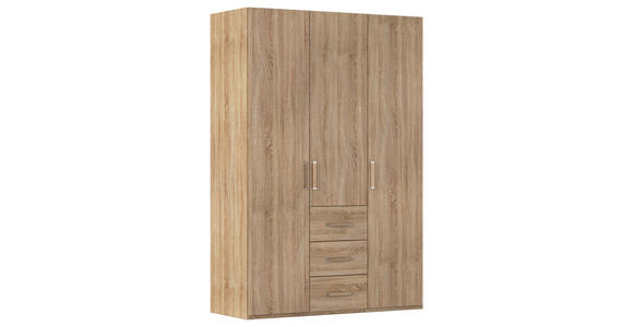 DREHTÜRENSCHRANK 151/223/60 cm,  in Sonoma Eiche, 3-türig  - Silberfarben/Sonoma Eiche, Design, Holzwerkstoff/Kunststoff (151/223/60cm) - Novel