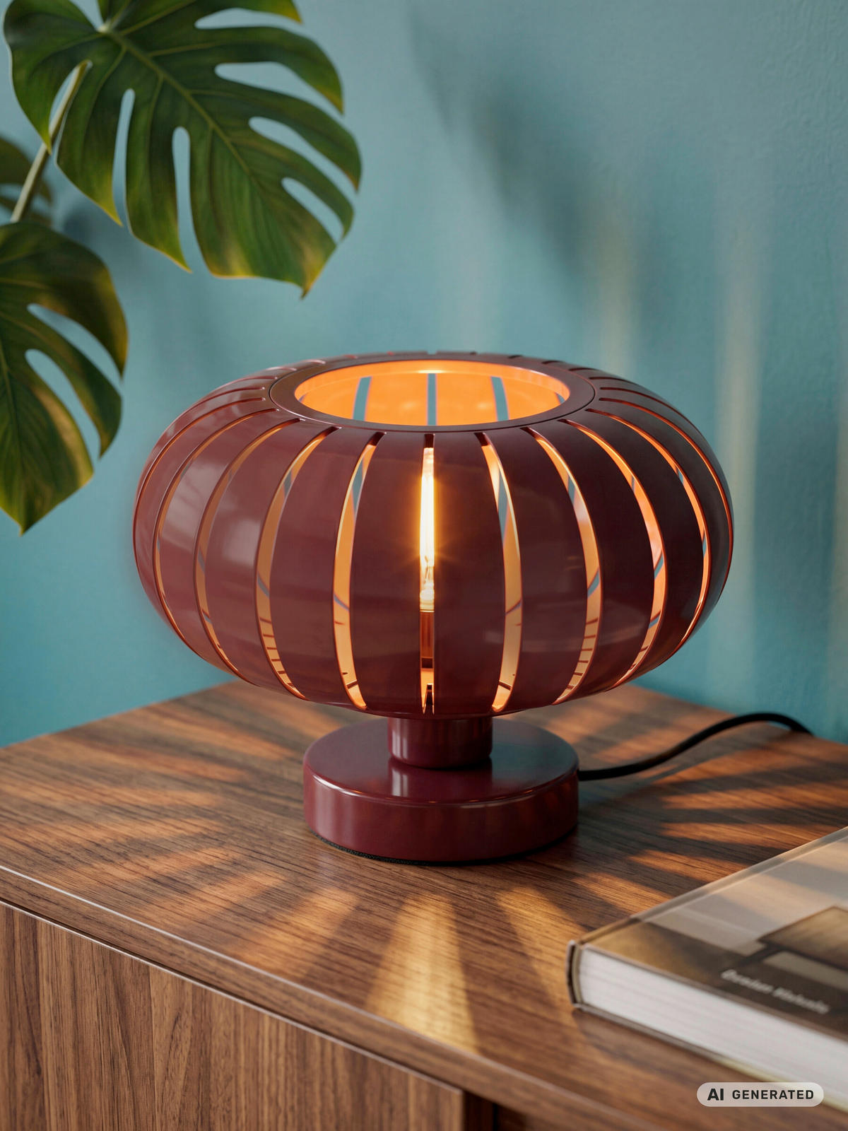TISCHLEUCHTE 28/19,6 cm  - Rot, Design, Kunststoff/Metall (28/19,6cm) - Osram