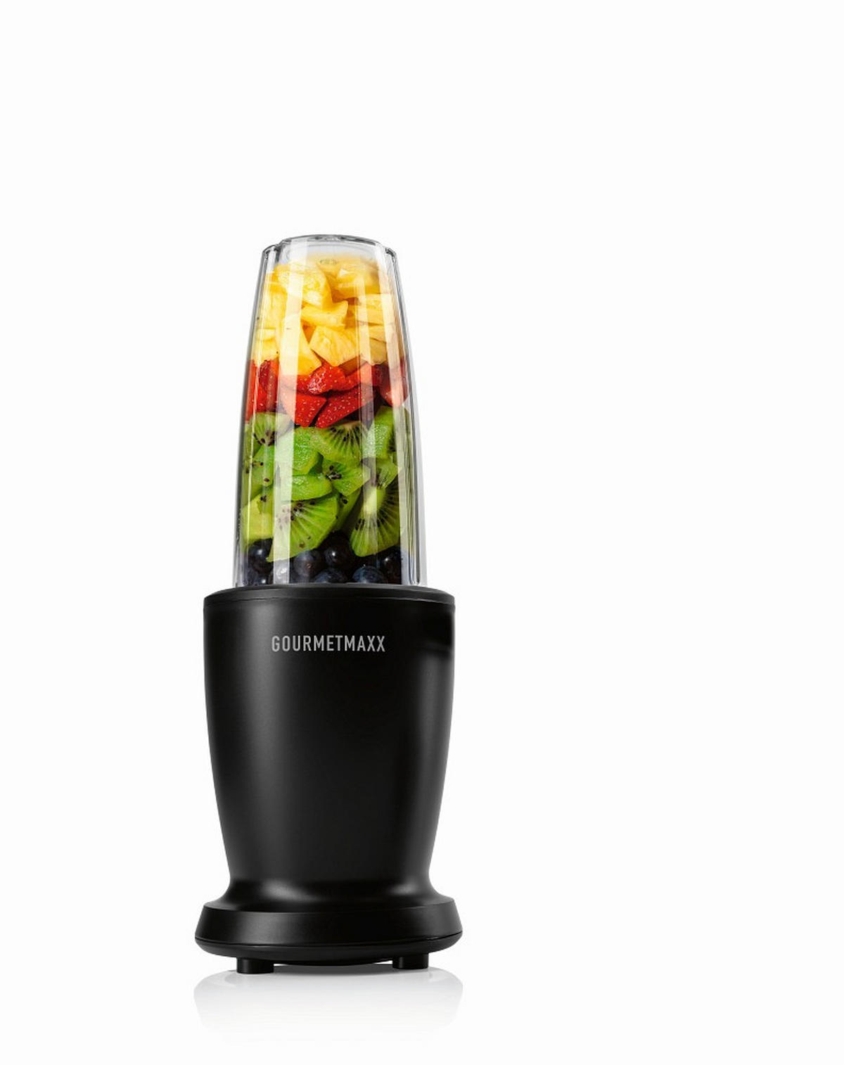 SMOOTHIE MAKER GOURMETmaxx  - Transparent/Schwarz, Basics, Kunststoff/Metall (11,5/11,5/31,8cm) - GOURMETMAXX
