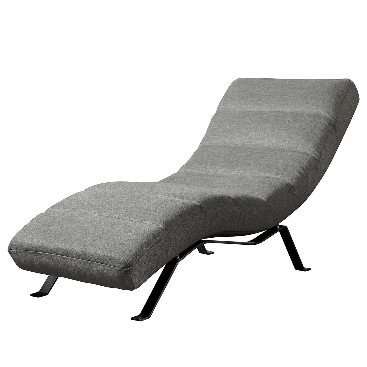 RELAXLIEGE Webstoff Grau  - Schwarz/Grau, Design, Textil/Metall (65/65/171cm) - Livetastic