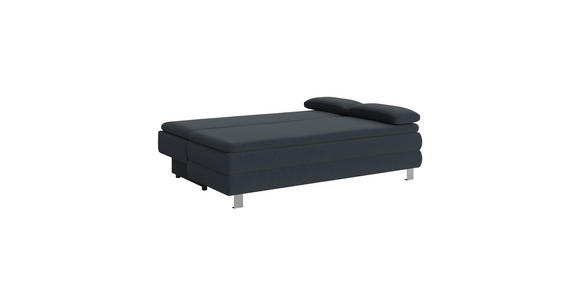 BOXSPRINGSOFA in Flachgewebe Dunkelblau  - Silberfarben/Dunkelblau, Design, Textil/Metall (202/96/105cm) - Carryhome