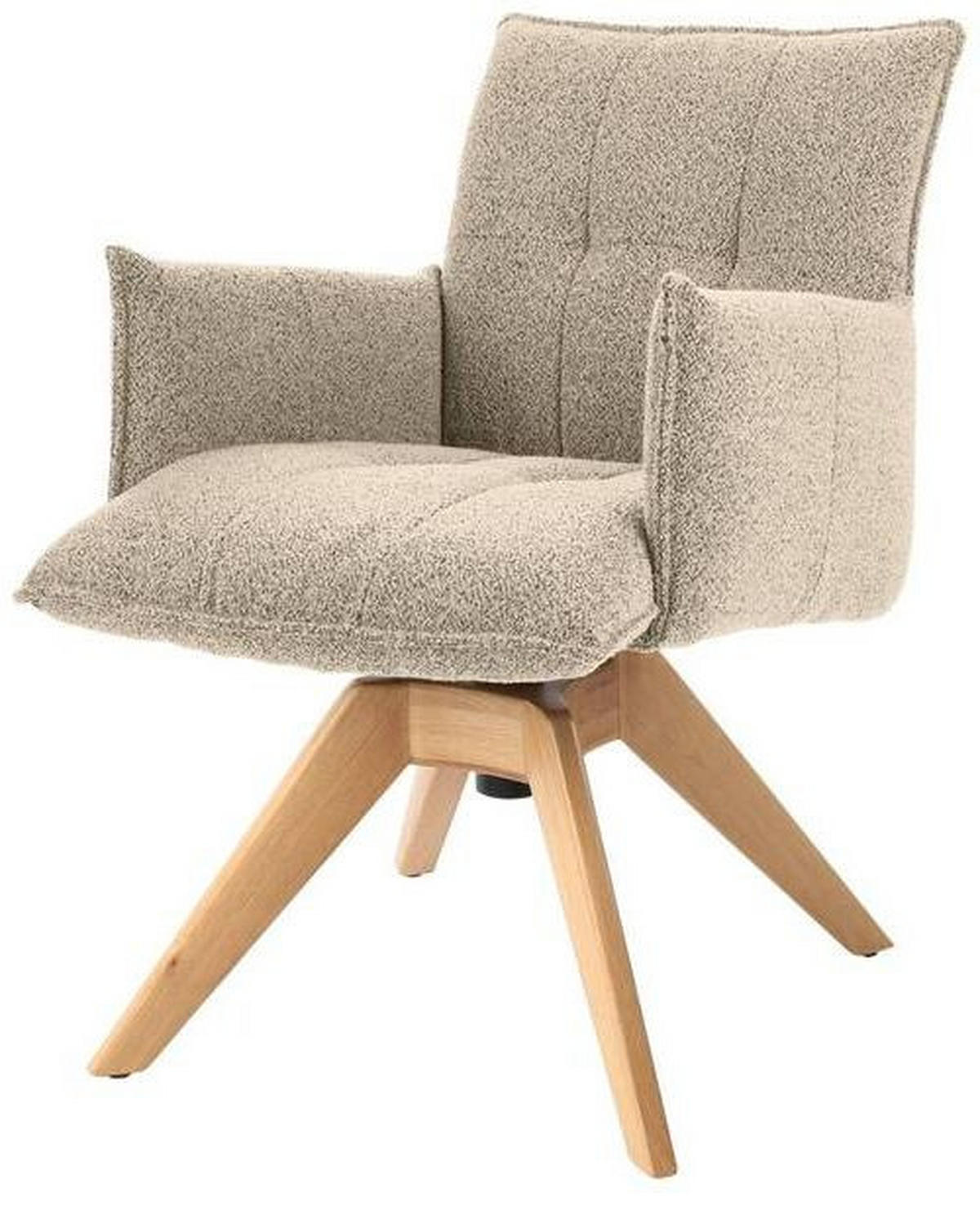 ARMLEHNSTUHL  in Webstoff  - Eichefarben/Beige, Design, Holz/Textil (57/86/65cm) - Valnatura