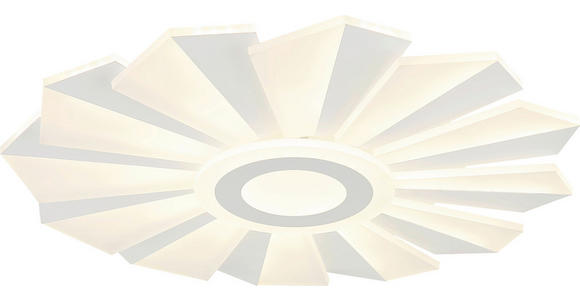 LED-DECKENLEUCHTE 55/7,5 cm   - Opal/Weiß, Design, Kunststoff/Metall (55/7,5cm) - Novel