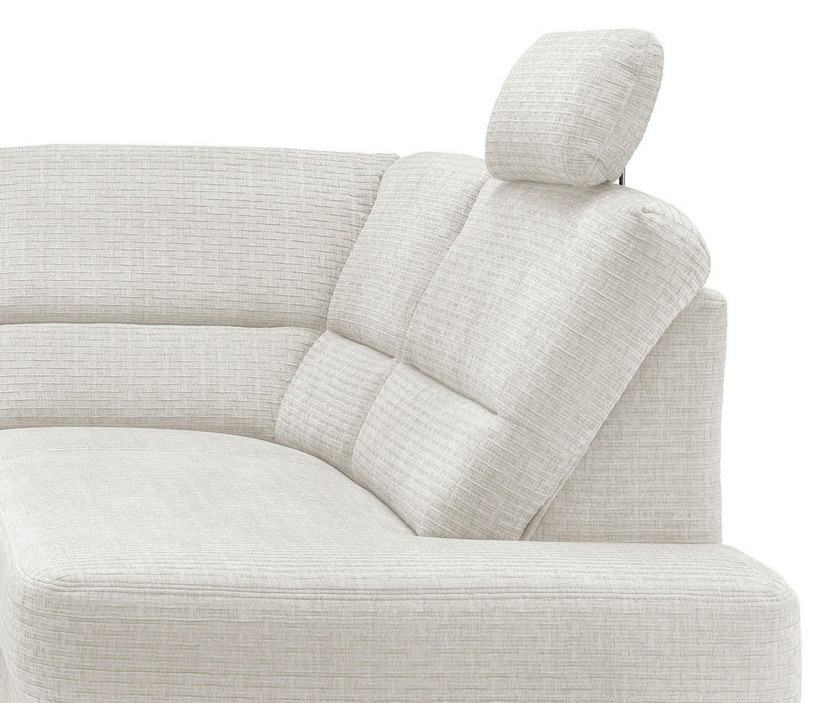 ECKSOFA in Mikrofaser Creme  - Weiss/Creme, Modern, Holz/Textil (266/190cm) - Livetastic