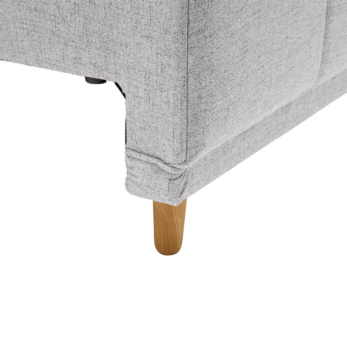 SCHLAFSOFA Webstoff Hellgrau  - Eichefarben/Hellgrau, Design, Holz/Textil (227/98/113cm) - Carryhome
