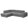 ECKSOFA Grau Mikrofaser  - Chromfarben/Grau, KONVENTIONELL, Textil/Metall (206/257cm) - Livetastic