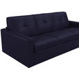 SCHLAFSOFA Bard in Echtleder Dunkelblau  - Schwarz/Dunkelblau, KONVENTIONELL, Leder/Kunststoff (206/81/96cm) - Novel