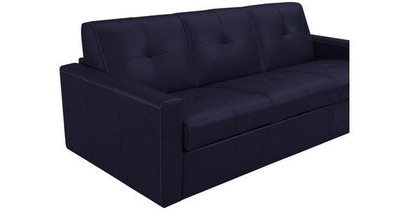 SCHLAFSOFA Bard in Echtleder Dunkelblau  - Schwarz/Dunkelblau, KONVENTIONELL, Leder/Kunststoff (206/81/96cm) - Novel