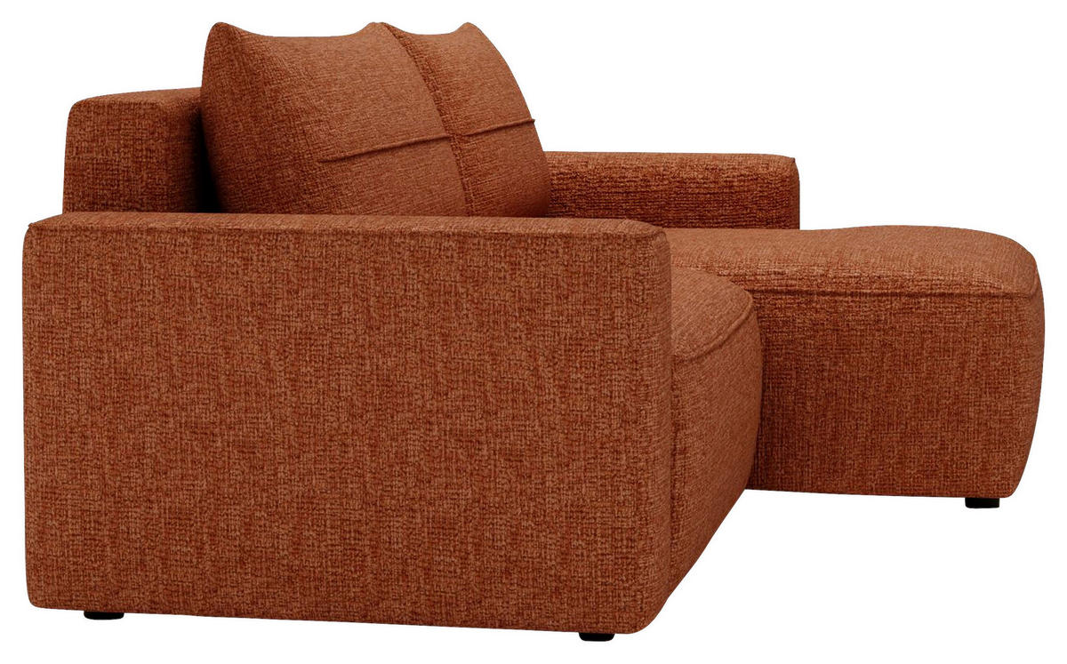 ECKSOFA in Chenille Rostfarben  - Rostfarben/Schwarz, Design, Kunststoff/Textil (233/144cm) - Livetastic