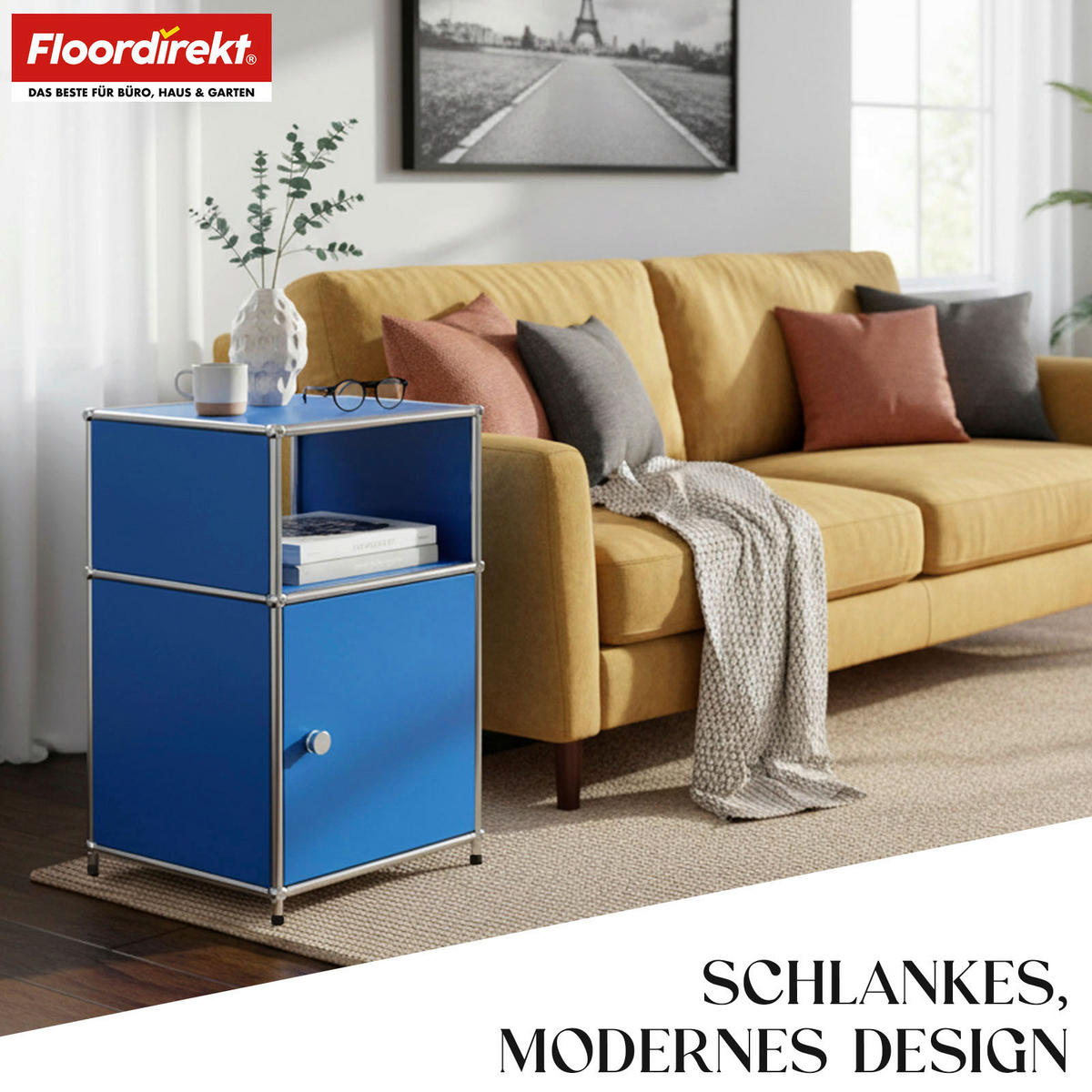 STANDREGAL Blau  - Blau, Basics, Metall (40/65/40cm) - Floordirekt