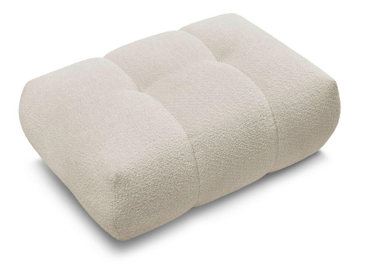 HOCKER FUJI  Bouclé Beige  - Beige/Schwarz, MODERN, Kunststoff/Textil (112/44/80cm)