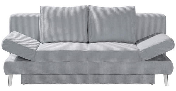 SCHLAFSOFA in Cord Grau  - Chromfarben/Grau, Design, Textil/Metall (200/85/90cm) - Xora