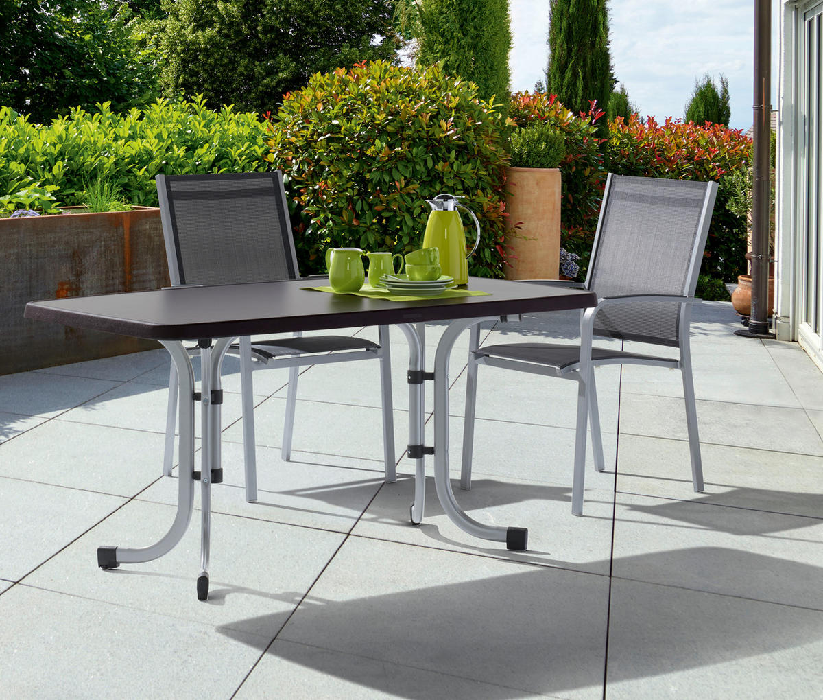 GARTENKLAPPTISCH 150/90/72 cm Metall rechteckig  - Anthrazit/Graphitfarben, Basics, Kunststoff/Metall (150/90/72cm) - Sieger