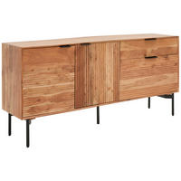 SIDEBOARD Doha  in 180/82/42 cm  - Schwarz/Naturfarben, KONVENTIONELL, Holz/Metall (180/82/42cm) - Livetastic