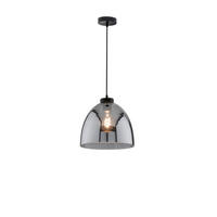 ZÁVĚSNÉ SVÍTIDLO, 28 cm  - černá, Design, kov/sklo (28cm)