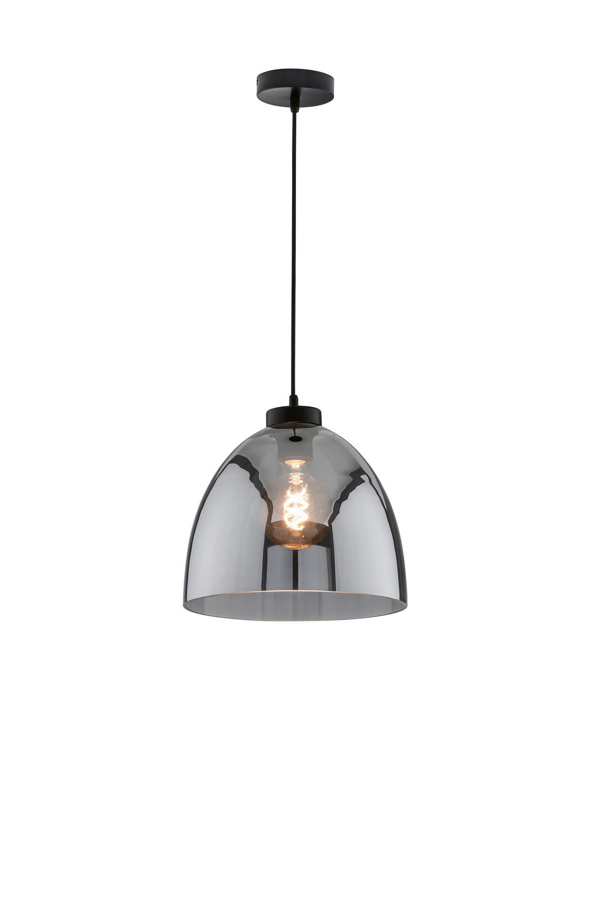 ZÁVĚSNÉ SVÍTIDLO, 28 cm  - černá, Design, kov/sklo (28cm)