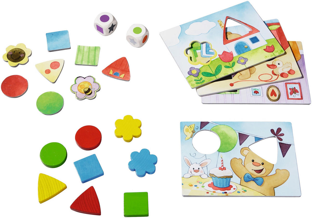 LERNSPIEL Teddys Farben und Formen  - Mooreichefarben, Basics, Karton/Holz (16/24cm) - Haba
