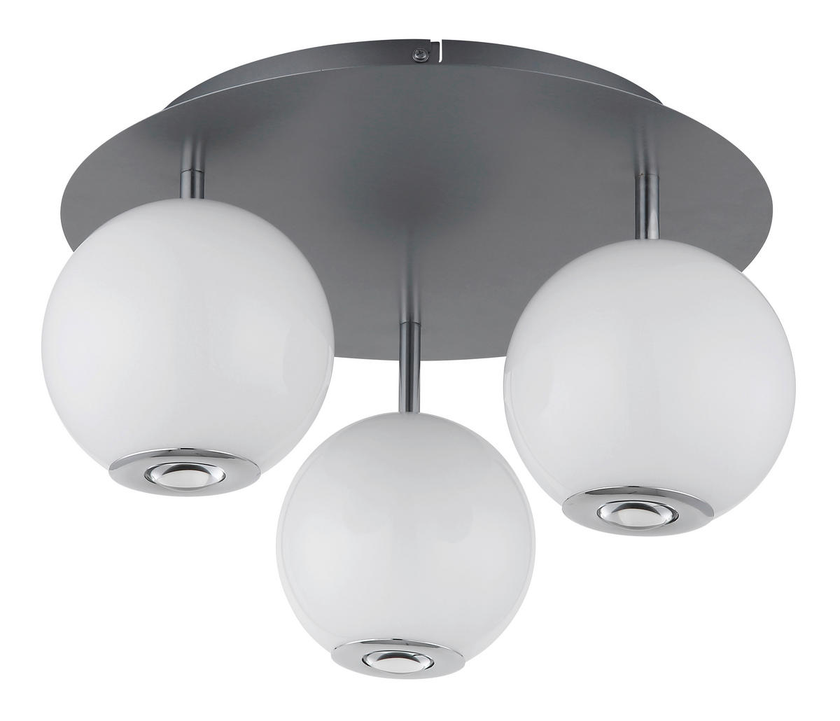 STROPNÍ LED SVÍTIDLO, 42/25 cm  - šedá/bílá, Konvenční, kov/plast (42/25cm) - Globo