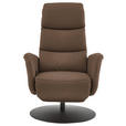 RELAXSESSEL in Leder Graubraun  - Graubraun/Schwarz, Design, Leder/Metall (76/108/86cm) - Dieter Knoll