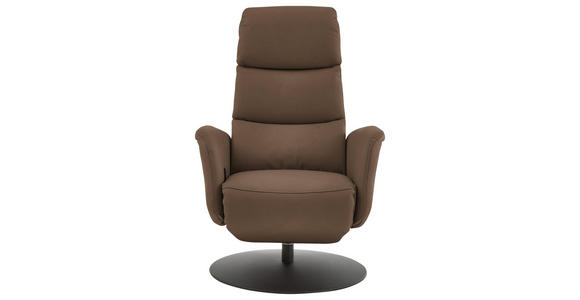 RELAXSESSEL in Leder Graubraun  - Graubraun/Schwarz, Design, Leder/Metall (76/108/86cm) - Dieter Knoll