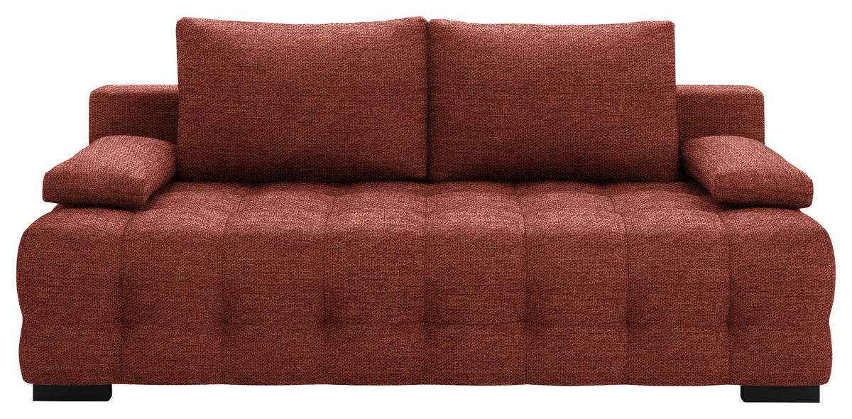SCHLAFSOFA Struktur Rostfarben  - Rostfarben/Schwarz, KONVENTIONELL, Kunststoff/Textil (209/96/100cm) - Stylife