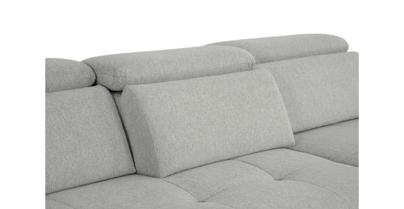 ECKSOFA Hellgrau Webstoff  - Hellgrau/Schwarz, Design, Textil/Metall (296/188cm) - Xora