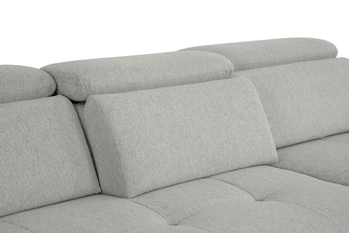 ECKSOFA in Webstoff Graublau  - Graublau/Schwarz, Design, Textil/Metall (296/188cm) - Livetastic