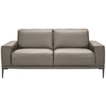 2-SITZER-SOFA  in Echtleder Graubraun   - Graubraun/Schwarz, Design, Leder/Metall (180/82/92cm) - Johann Jakob