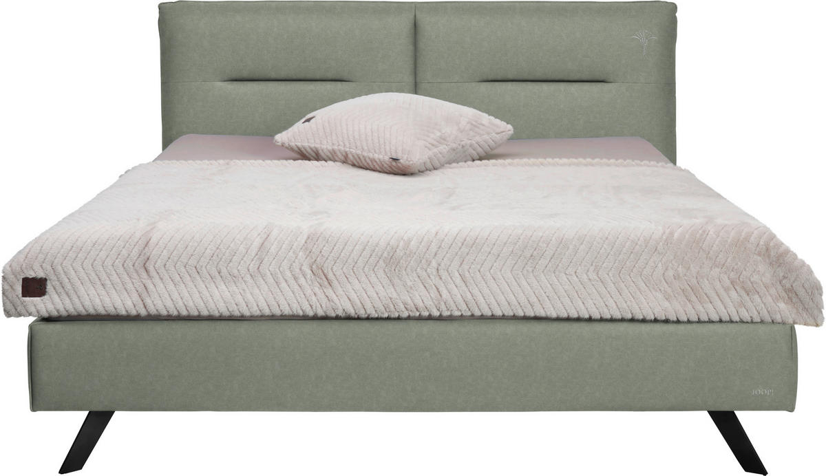 POLSTERBETT Platinfarben 180/200 cm  - Platinfarben/Schwarz, Design, Textil/Metall (180/200cm) - Joop!