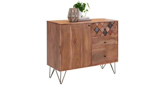 KOMMODE 105/88/40 cm - Bronzefarben/Akaziefarben, Trend, Holz/Metall (105/88/40cm) - Ambia Home