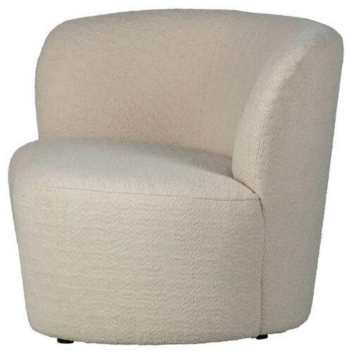 1,5-SITZER Bouclé Creme  - Creme/Schwarz, Design, Kunststoff/Textil (112/73/80cm) - Ambia Home
