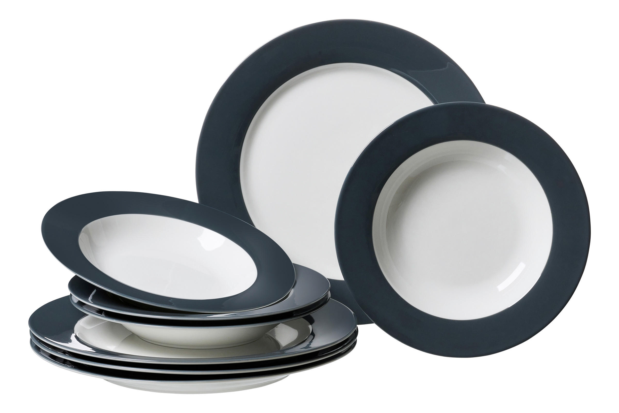 TAFELSERVICE 8-teilig  - Anthrazit, Basics, Keramik (34/34/21cm) - Ritzenhoff Breker