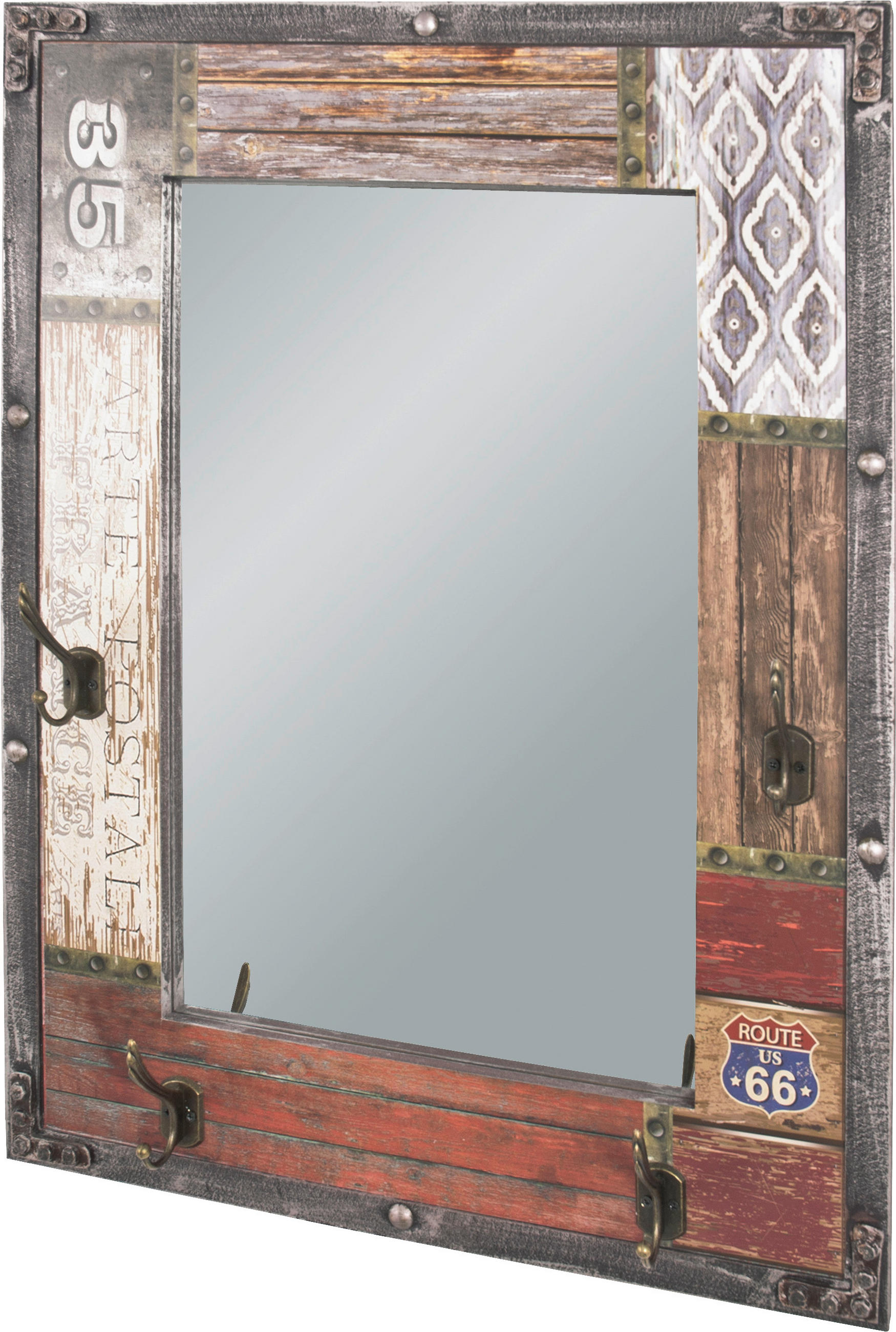 WANDSPIEGEL 55/75/8 cm    in rechteckig  - Multicolor, Basics, Glas/Holzwerkstoff (55/75/8cm) - Carryhome