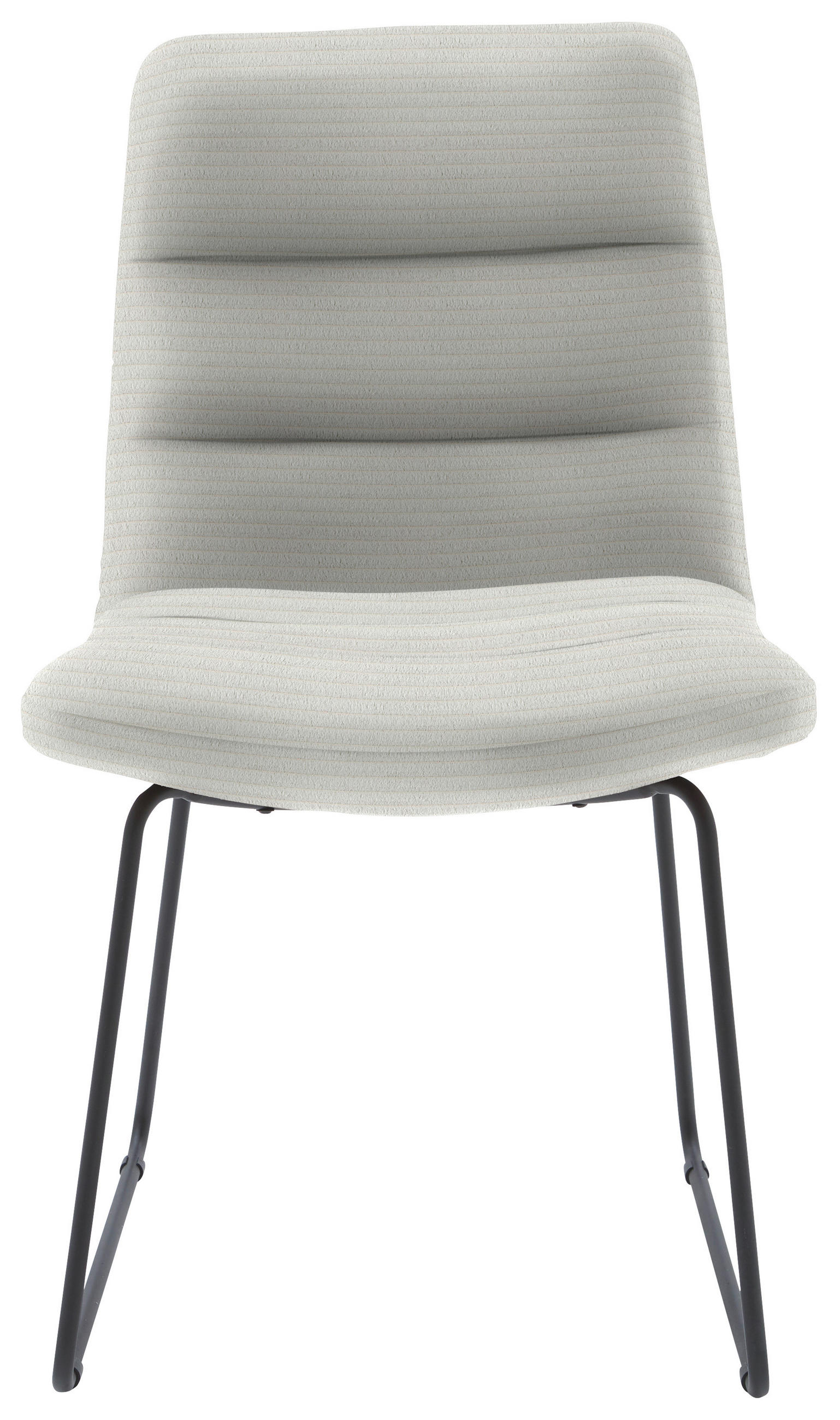 STUHL  in Cord Textil  - Hellgrau/Schwarz, Design, Textil/Metall (52/88/66cm) - Dieter Knoll