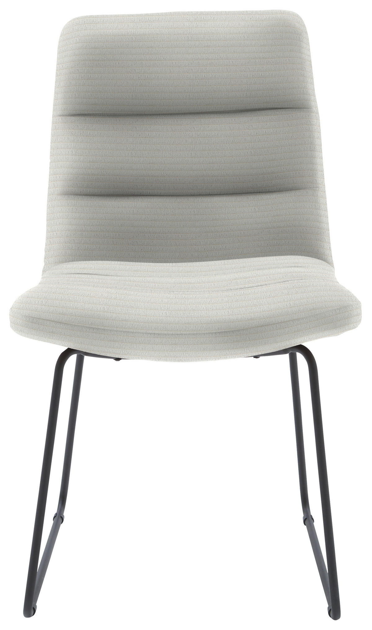 STUHL  in Cord Textil  - Hellgrau/Schwarz, Design, Textil/Metall (52/88/66cm) - Dieter Knoll