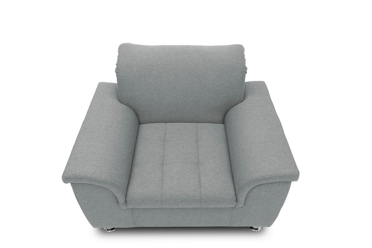 SESSEL Webstoff Grau    - Chromfarben/Grau, KONVENTIONELL, Textil/Metall (120/81/105cm) - MID.YOU
