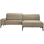 ECKSOFA in Mikrofaser Beige  273/203 cm  - Beige/Schwarz, Design, Textil/Metall (273/203cm) - Johann Jakob
