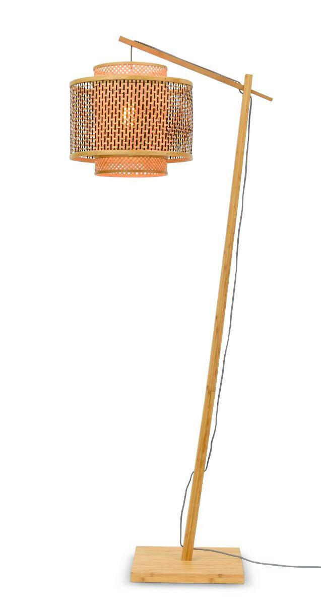 GOLVLAMPA GOOD&MOJO     - svart/naturfärgad, Trend, trä (176/40/68cm) - Good & Mojo