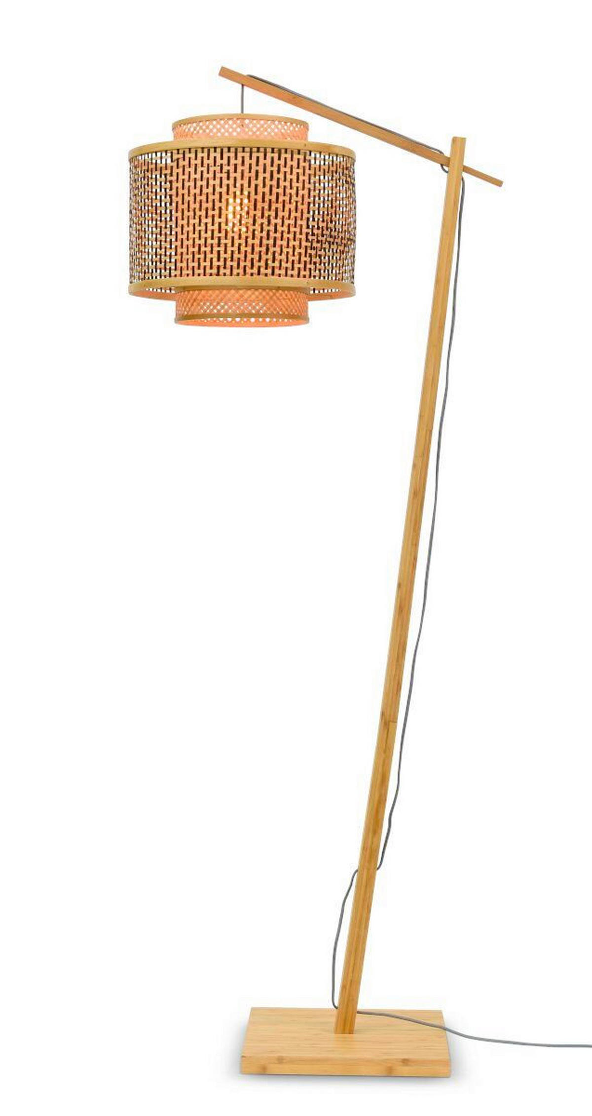 STOJACÍ LAMPA, 176/40/68 cm - černá/přírodní barvy, Trend, dřevo (176/40/68cm) - Good & Mojo