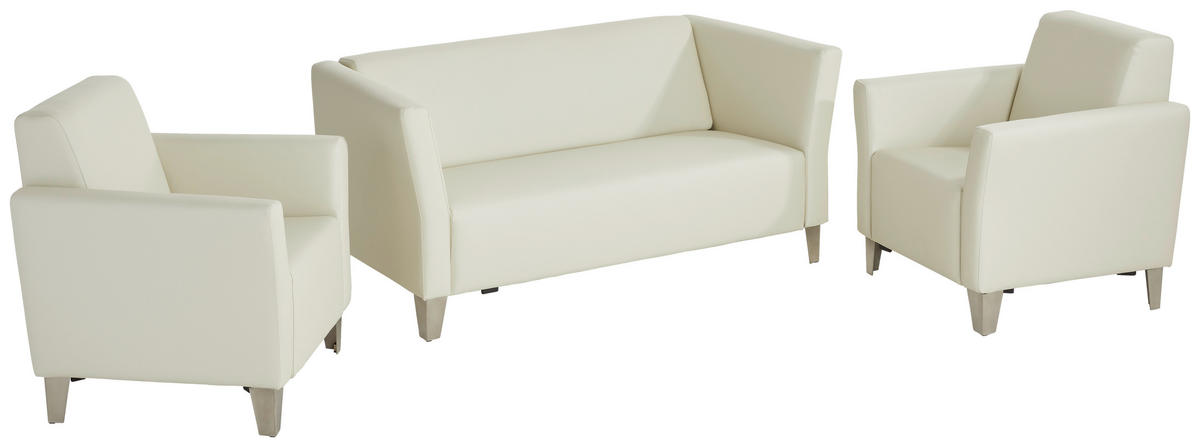 GARTENSET Lederlook  - Hellgelb, Design, Leder/Textil - Livetastic