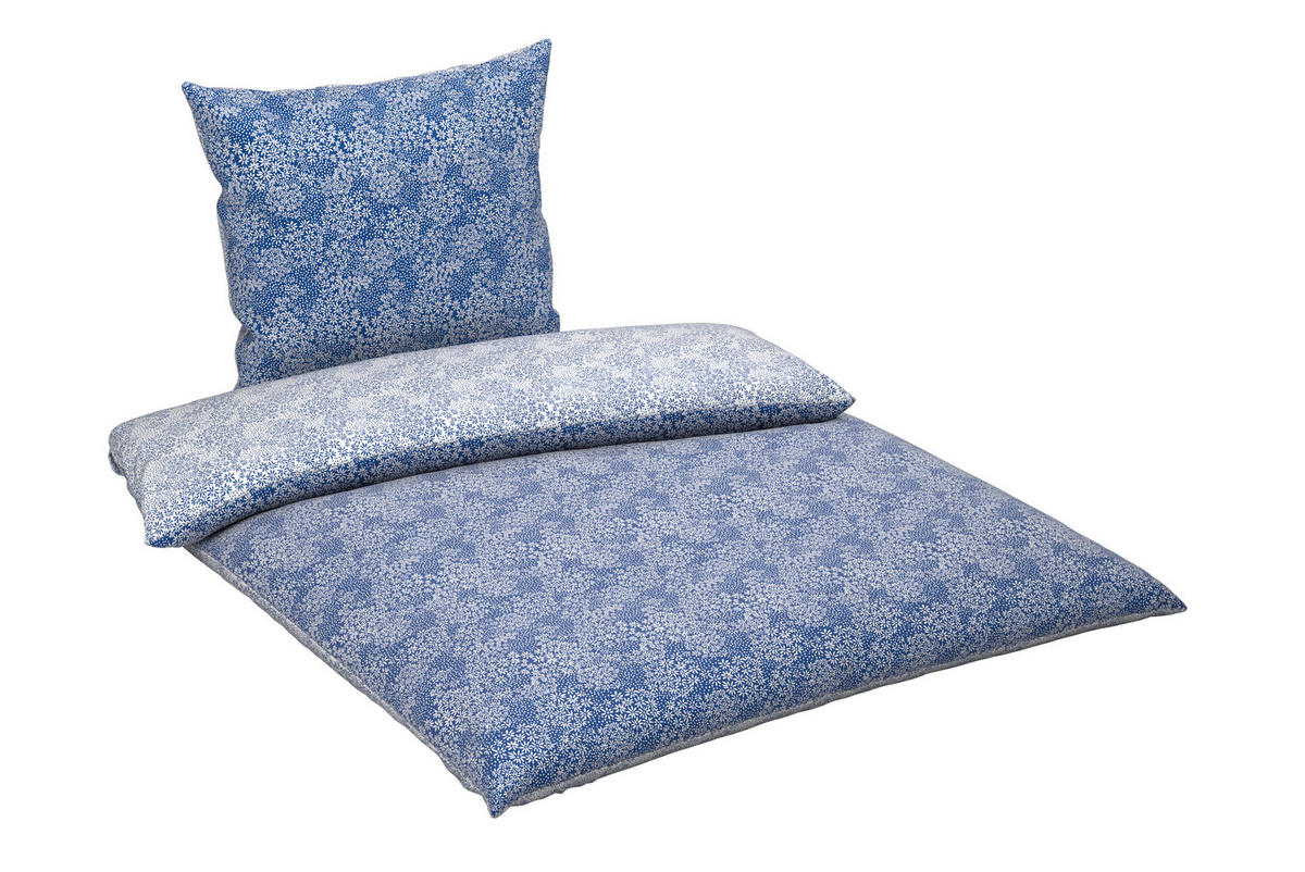 BETTWÄSCHE Satin 200/200 cm  - Blau/Weiß, Design, Textil (200/200cm) - Novel