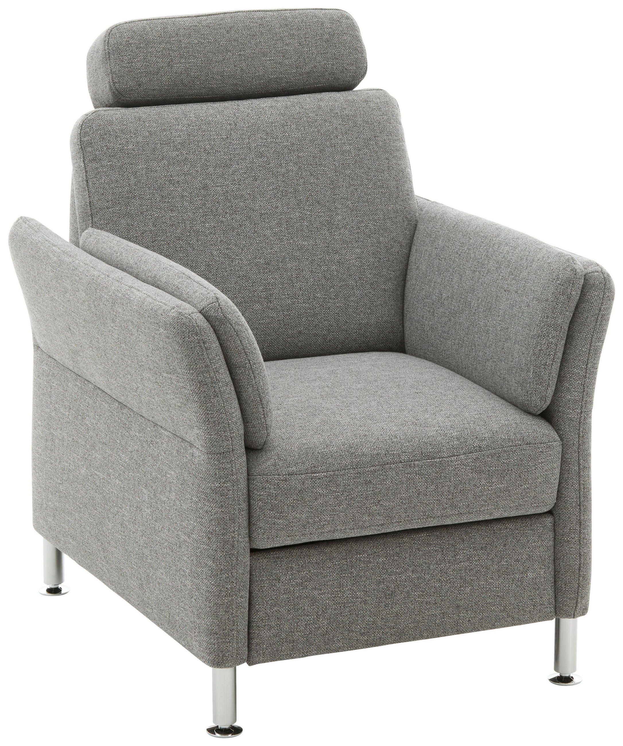 SESSEL in Flachgewebe Grau  - Chromfarben/Grau, Konventionell, Textil/Metall (86/87/93cm) - Voleo