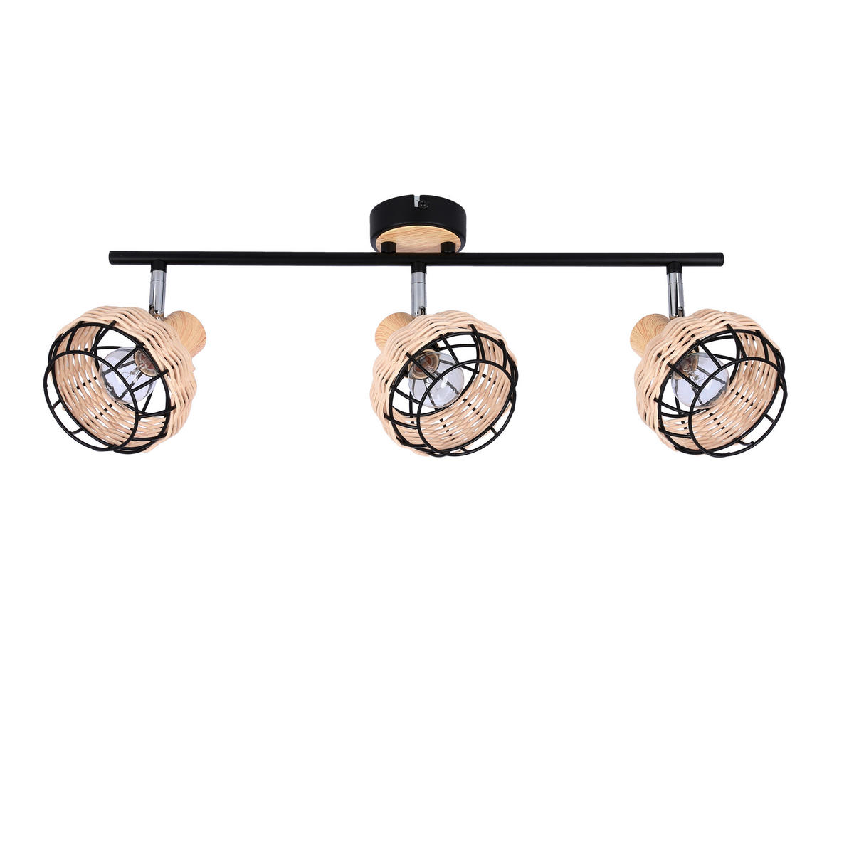 SPOTLIGHT Tajga 64/12/18 cm   - svart, Natur, metall/trä (64/12/18cm)