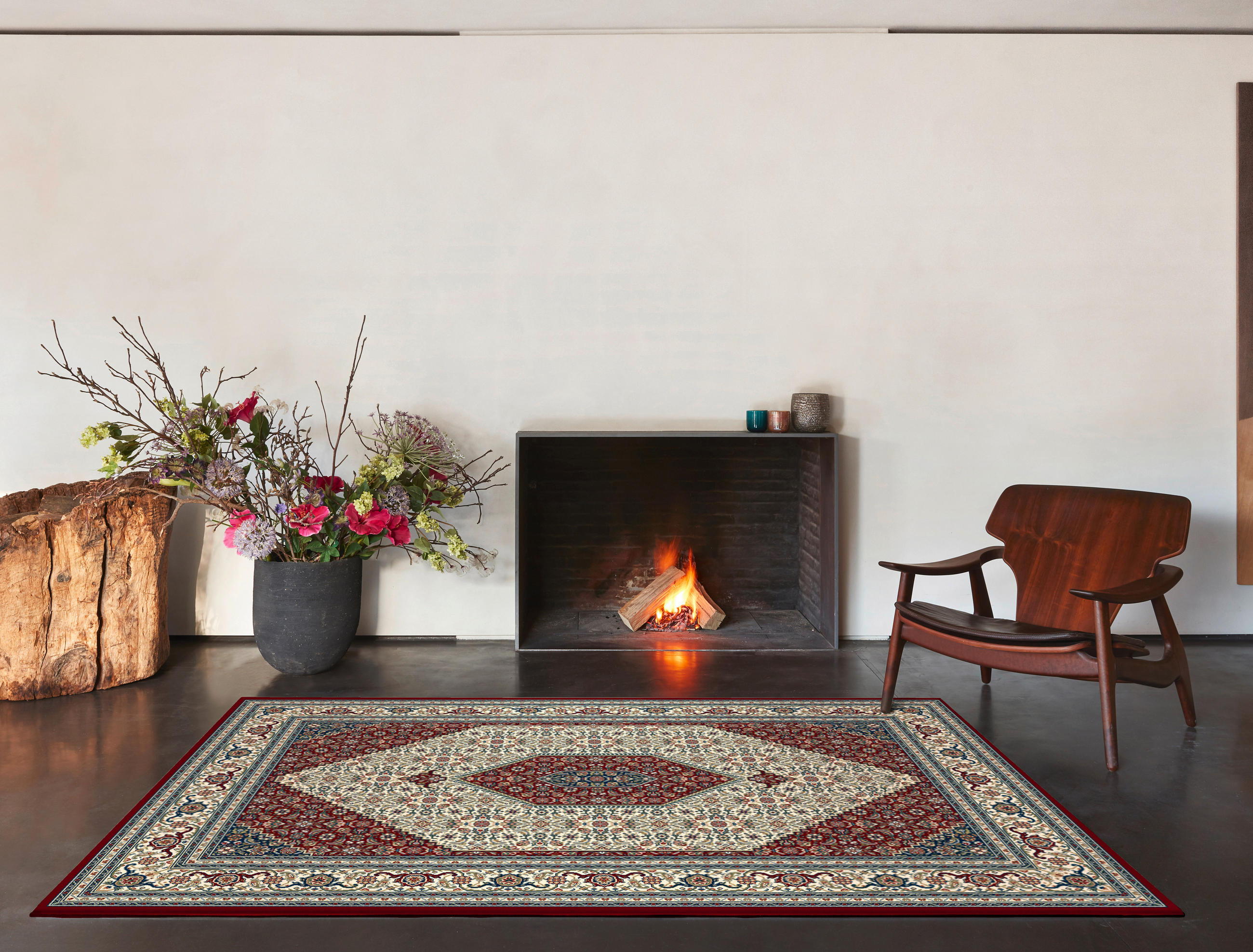 WEBTEPPICH 160/230 cm Ferrara Creme, Rot, Dunkelblau  - Rot/Creme, LIFESTYLE, Textil (160/230cm) - Novel