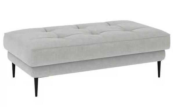 HOCKER Struktur Grau  - Schwarz/Grau, Design, Textil/Metall (125/42/72cm) - home24