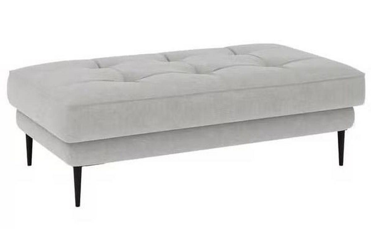 HOCKER in Textil Grau  - Schwarz/Grau, Design, Textil/Metall (125/42/72cm) - Trendmanufaktur