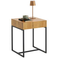 SIDOBORD i metall, trämaterial 40/40/50 cm  - svart/ekfärgad, Modern, metall/trämaterial (40/40/50cm) - Xora
