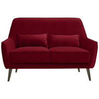 2-SITZER-SOFA Mikrofaser Rot  - Rot/Schwarz, Trend, Holz/Textil (135/86/80cm) - MID.YOU