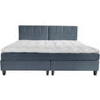 BOXSPRINGBETT 240/200 cm  in Blaugrau  - Wengefarben/Blaugrau, Trend, Holz/Textil (240/200cm) - Esposa